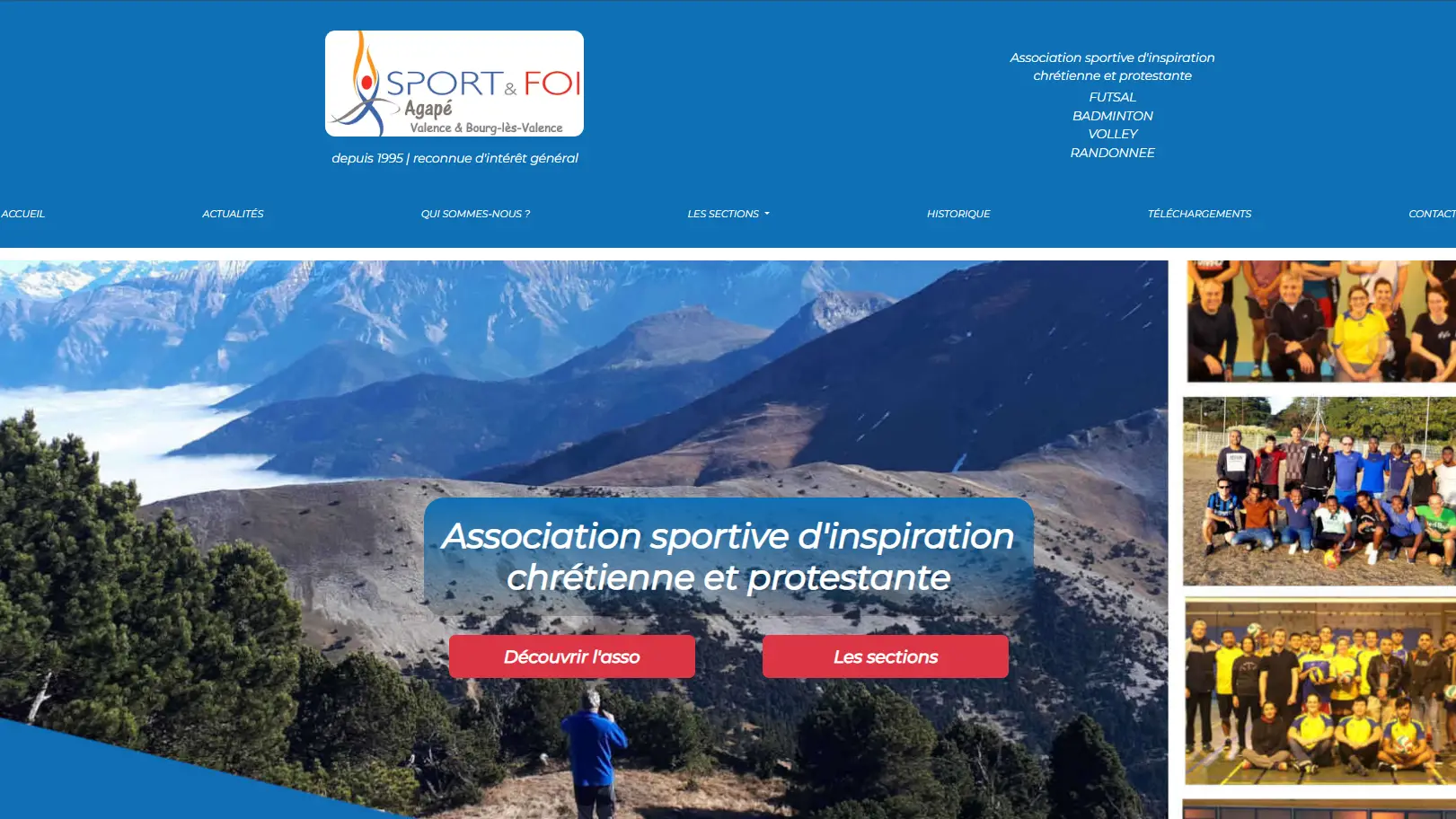 capture accueil site Sport&Foi Valence